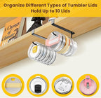 2 Pack Tumbler Lid Organizer, Under Cabinet Cup Lid Holder - Image 5