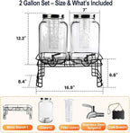 2 Gallon Drink Dispensers for Parties, 2 Pack Glass Beverage Dispenser - Image 2