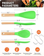 Cooking Spoon and Rice Scooper for Nonstick Cookwares, Wood Handle Spoon for - Image 2