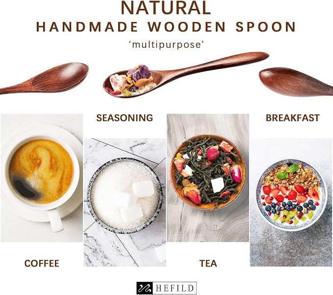 4 PCS Small Wooden Spoons, 5.8 Inch Honey Spoons - Image 5