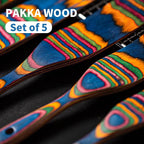 Pakkawood Spurtle Set, Gudamaye 5 Pcs Pakkawood Kitchen Utensils, Wooden Spoons - Image 6