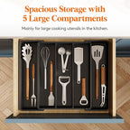 Lifewit Utensil Organizer for Kitchen Drawers, Expandable Cooking Utensil Tray - Image 4