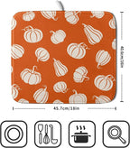 Fall Dish Drying Mat for Kitchen Counter Autumn White Pumpkins Festival - Image 2