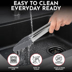 Kitchen Tongs with Silicone Tips Set of 3 Heat Resistant Tongs - Image 6