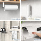 CUXIXA Paper Towel Holder Under Cabinet, Upgraded Adhesive Paper Towel Holder - Image 2