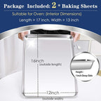 P&P CHEF 16 Inch Baking Cookie Sheet, Oven Pan Tray Stainless Steel Sheet Pan - Image 2