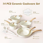 SENSARTE Ceramic Cookware Sets, Pots and Pans Set Non stick, Granite Induction - Image 3
