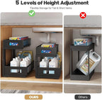 1 Pack 17IN Depth Under Sink Organizer, 2-Tier Pull Out Cabinet Organizer - Image 8