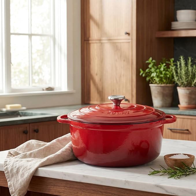Zulay Kitchen 7.7 Quart Enameled Cast Iron Dutch Oven Pot - Image 2
