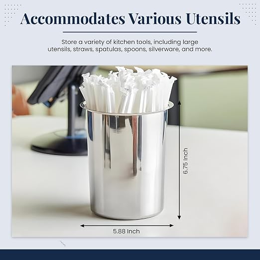 OCS Parts 6.75-Inch Kitchen Utensil Holder | Stainless Steel Dishwasher Safe - Image 2