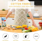 Tosewever 2 Pieces Cotton Linen Waterproof Bib Kitchen Apron - Image 7