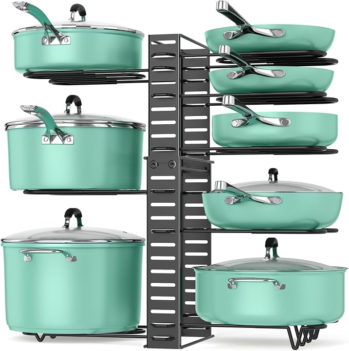 ORDORA Pots and Pans Organizer under Cabinet, 8 Tier Pot Organizers Rack by ORDORA