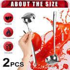 2 Pcs Kitchen Soup Ladle 304 Stainless Steel Punch Metal Luminous Heavy Ladell - Image 2