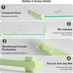 2PCS Glass Cutting Board with Silicone Grip, 80% Stronger Shatter Resistance - Image 4