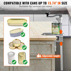 VEVOR Commercial Can Opener, 23.2"/59cm Long, Stainless Steel Manual Table Can - Image 4
