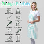 TOSHEX Kitchen Apron Waterdrop Resistant Cotton Apron - Image 3