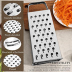 Stainless Steel Vegetable Grater, 4-Sided Portable Metal Grater, Cheese Grater - Image 7
