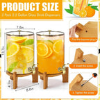 Honeydak 2 Pack 2.5 Gallon Each Amber Glass Drink Dispensers - Image 2
