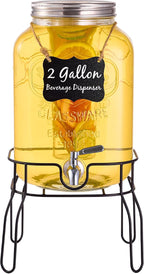 2 Gallon Glass Drink Dispensers by Unknown