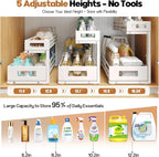 2-Pack 20.47"Deep Under Sink Organizer And Storage, 2-Tier L-Shaped Pull Out - Image 7