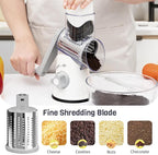 Rotary Cheese Grater Hand Crank, 3 Blades Slicer Shredder, Cheese Grater - Image 5