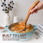 2Pcs Wooden Ladle Set included Teak Wood Soup Spoons - Image 5
