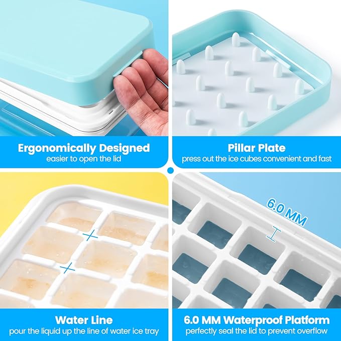 Ice Cube Tray with Lid and Bin, Ice Trays - Image 5