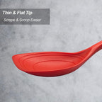 2 Pack Large Silicone Cooking Spoon, Non-Stick Slotted and Solid Spoon set - Image 4