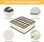 Joyoldelf Sock Drawer Organizer Divider Underwear Organizer 24-cell Fabric - Image 3