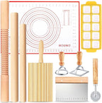 Pasta Making Tools, 10 Piece Wood Pasta Making Kit by ATPWONZ