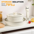 Pots and Pans Set Non Stick, Ceramic Cookware Set Nonstick Frying Pans 5 - Image 8