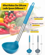 Pack of 2 Ladle Spoon, Silicone Large Spoon - Image 2