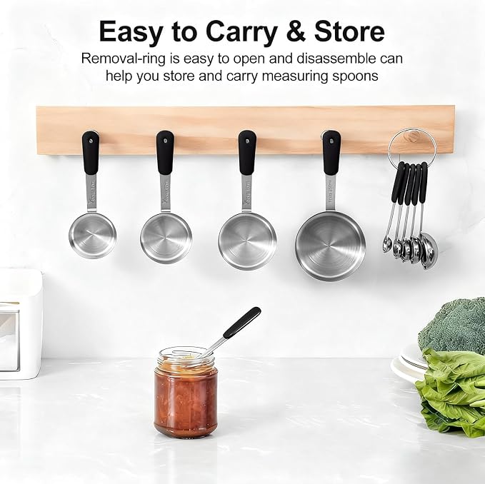 Bopei Measuring Cups and Spoons Set Stainless Steel 10 Piece - Image 3