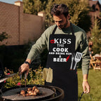 Grilling Apron - KISS THE COOK AND BRING HIM A BEER - Funny BBQ Aprons - Image 6