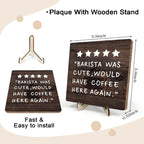 Coffee Bar Sign Plaque Decor, Coffee Bar Accessories, Rustic Wooden Tabletop - Image 2