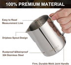 Milk Frothing Pitcher, 15oz Stainless Steel Milk Frother Cup Steaming Pitcher - Image 3
