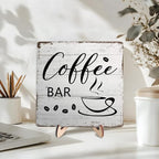 Coffee Bar Decor Sign – Rustic Wooden Plaque - Image 3