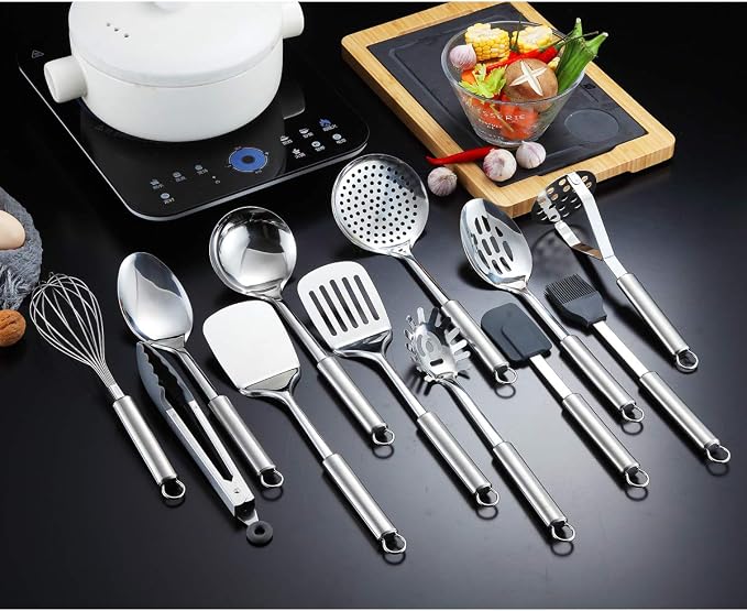 Berglander Cooking Utensil Set 12 Piece Stainless Steel Kitchen Tool Set - Image 4