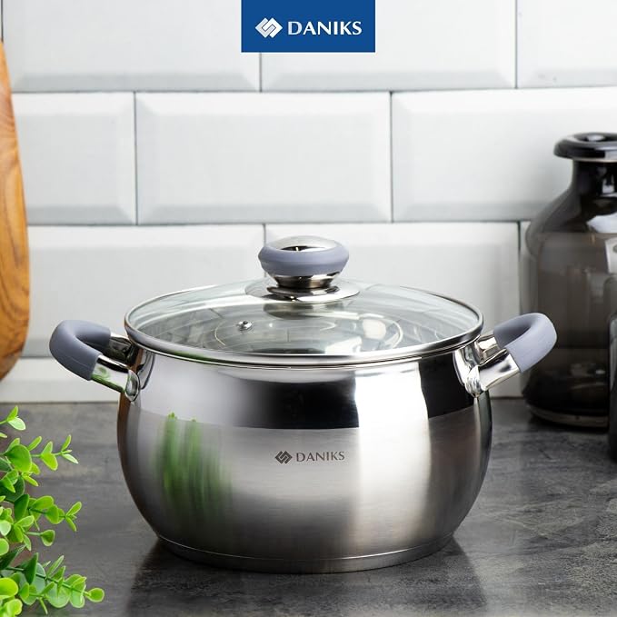 Daniks Modern 3 Quart Stainless Steel Stock Pot - Image 8