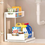 Ceetug Under Kitchen Sink Organizers and Storage Pull Out 2 Tier Metal Bathroom - Image 5