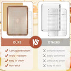 Baking Sheet with Wire Rack Set, 2 Sheet Pans with 2 Cooling Racks, Thickened - Image 6