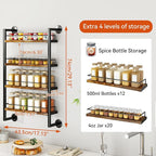 IBUYKE Spice Rack Wall Mount, 4 Tier Hanging Seasoning Organizer, Large Spice - Image 5