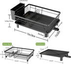 Dish Drainer Rack with Drip Tray, Sink Dish Drainer with Drainage Spout - Image 2