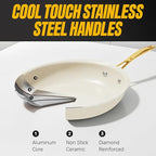Gotham Steel 15 Pc Ceramic Cookware Set, Ceramic Pots and Pans Set Non Stick - Image 6
