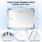E-far Large Baking Sheet, 20”x14” Stainless Steel Cookie Sheet Pan - Image 2