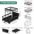 2 Tier Dish Rack, Carbon Steel Dish Drying Rack - Image 8