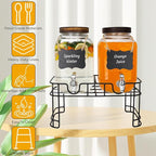 Glass Drink Dispensers For Parties, 2 PACK 1 Gallon Beverage Dispenser - Image 3