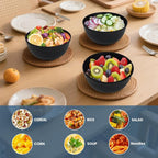 Ramen Bowl 26oz, Unbreakable Wheat Straw Bowls Sets of 6, Plastic Bowl Reusable - Image 5