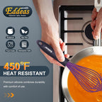 Silicone Whisk, Eddeas Whisk Non-Scratch Coated Whisks set of 3-Heat Resistant - Image 4