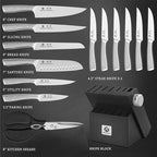 imarku Knife Block Set, Kitchen Knife Set Black, Dishwasher Safe, Build-in - Image 5